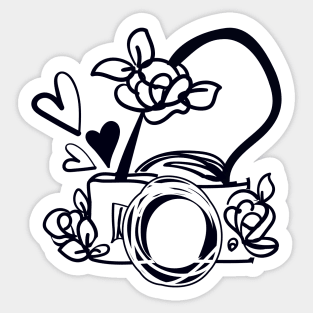 digital camera with flowers Sticker